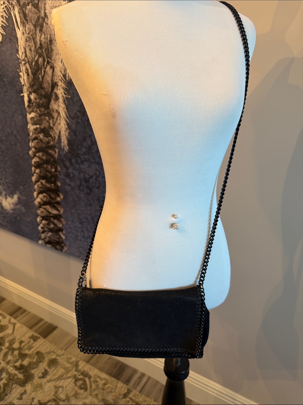 Stella McCartney Black Faux-Leather Chain Crossbody